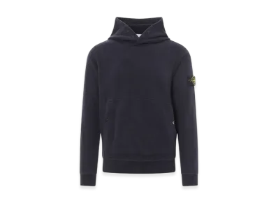 Stone Island 61720 Brushed Cotton Fleece Garment Dyed Crewneck Hooded Sweatshirt - 23FW "Navy Blue"