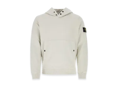 Stone Island 61720 Brushed Cotton Fleece Garment Dyed Crewneck Hooded Sweatshirt - 23FW "Stucco"