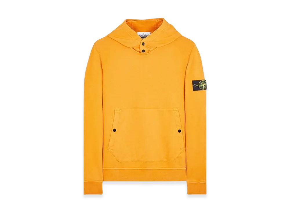 Stone Island 61720 Brushed Cotton Fleece Garment Dyed Crewneck Hooded Sweatshirt - 23FW "Rust"