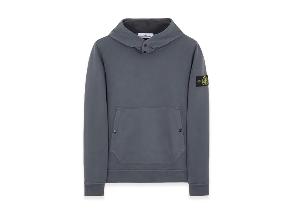 Stone Island 61720 Brushed Cotton Fleece Garment Dyed Crewneck Hooded Sweatshirt - 23FW "Lead"