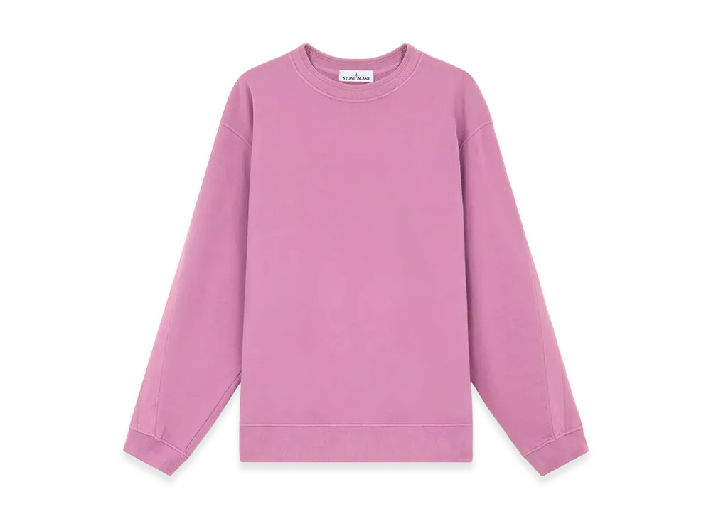 Stone Island 61620 Brushed Organic Cotton Fleece Oversized Fit Crewneck Sweatshirt - 24FW "Onion Rose"