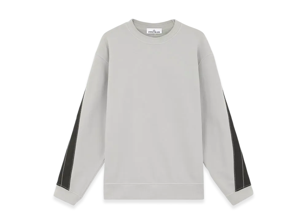 Stone Island 61620 Brushed Organic Cotton Fleece Oversized Fit Crewneck Sweatshirt - 24FW "Grey"