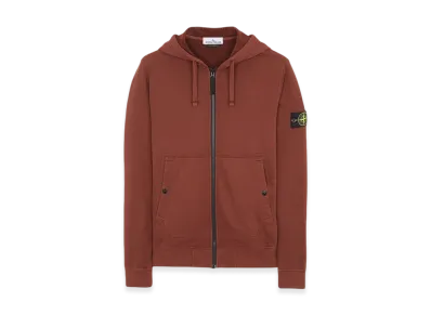 Stone Island 61620 Brushed Cotton Fleece Garment Dyed Full Zip Hooded Sweatshirt - 23FW "Chestnut Brown"