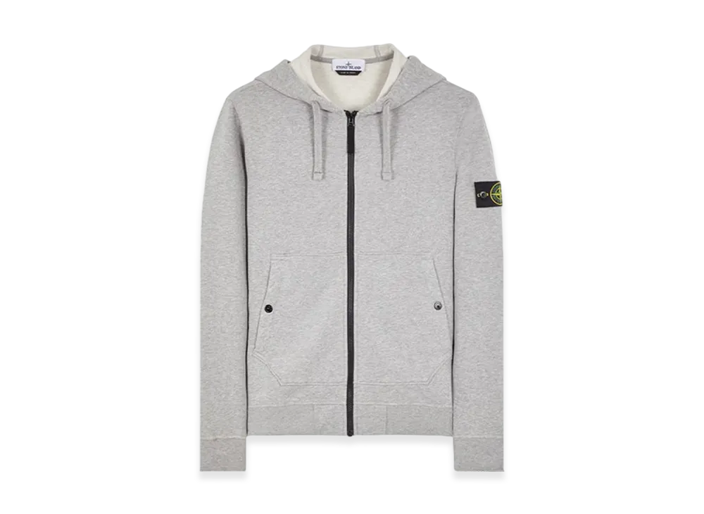 Stone Island 61620 Brushed Cotton Fleece Garment Dyed Full Zip Hooded Sweatshirt - 23FW "Dust Melange"