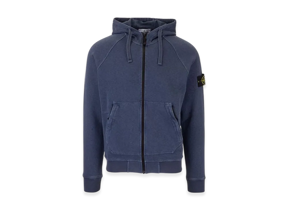 Stone Island 61560 T.CO+OLD Full Zip Hooded Sweatshirt - 21SS "Avio Blue"