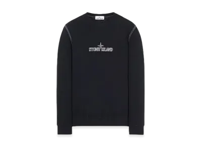 Stone Island 61459 Embroidered Logo Crewneck Sweatshirt - 21SS "Navy Blue"