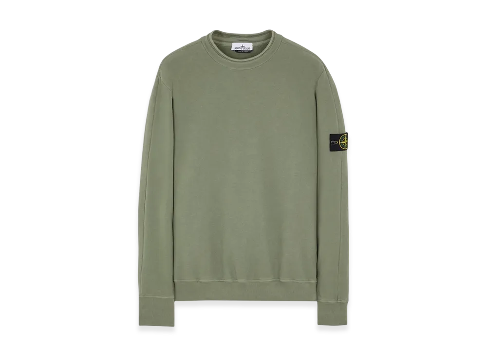 Stone Island 61352 Stretch Cotton Fleece Mock Turtleneck Sweatshirt - 23FW "Sage Green"