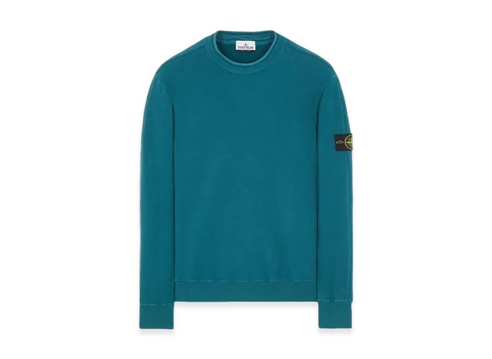 Stone Island 61352 Stretch Cotton Fleece Mock Turtleneck Sweatshirt - 23FW "Dark Teal Green"