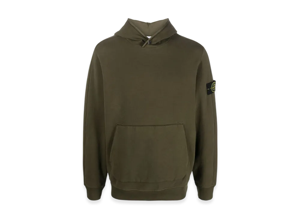 Stone Island 61252 Garment Dyed Stretch Cotton Fleece Hooded Sweatshirt - 23FW "Olive Green"