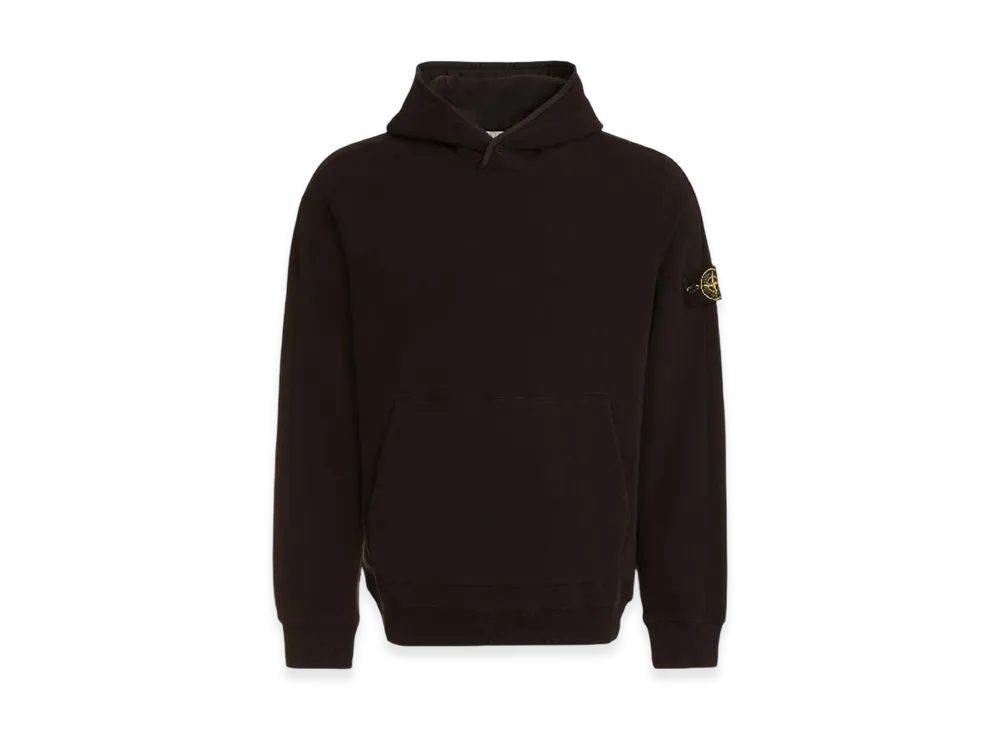 Stone Island 61252 Garment Dyed Stretch Cotton Fleece Hooded Sweatshirt - 23FW "Black"