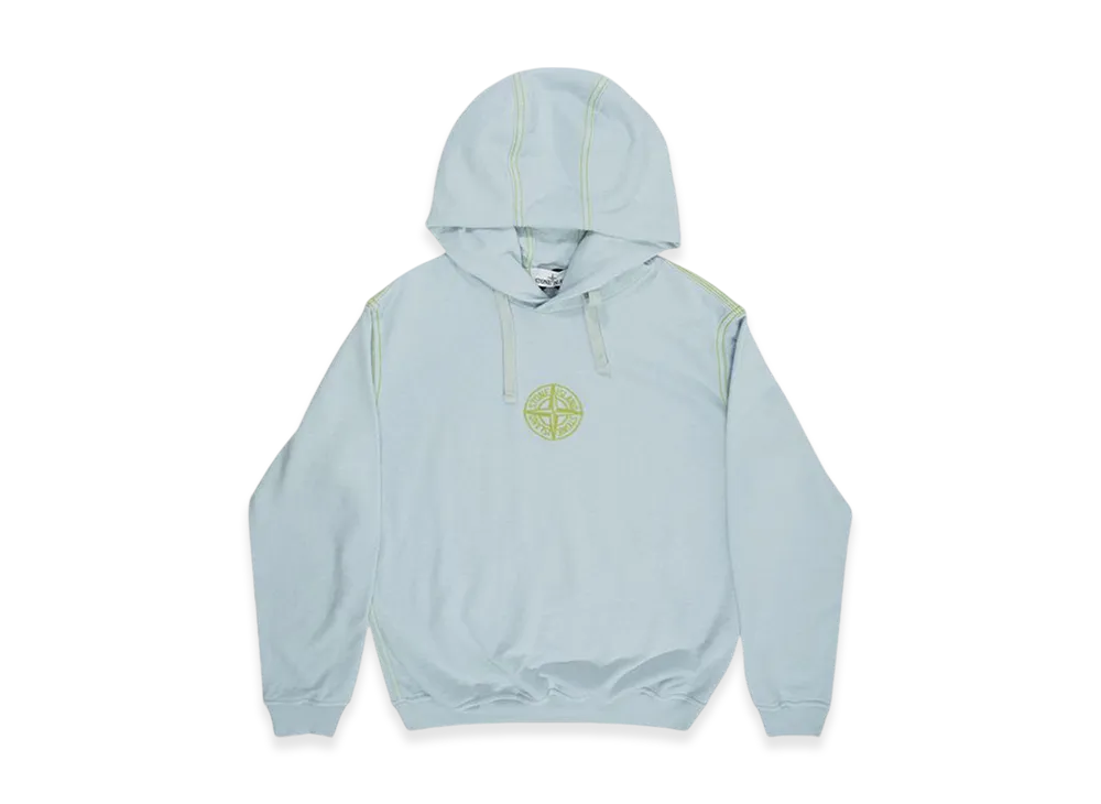 Stone Island 61159 Logo Patch Hooded Sweatshirt - 21SS "Sky Blue"