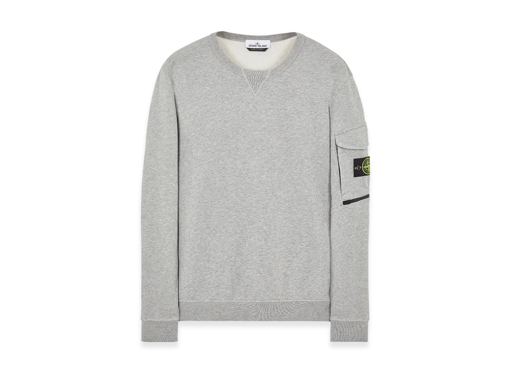 Stone Island 61151 Cotton Fleece Garment Dyed Crewneck Sweatshirt - 22SS "Melange Grey"
