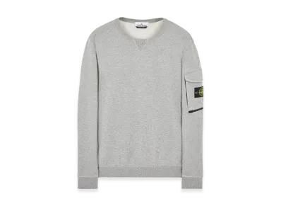 Stone Island 61151 Cotton Fleece Garment Dyed Crewneck Sweatshirt - 22SS "Melange Grey"