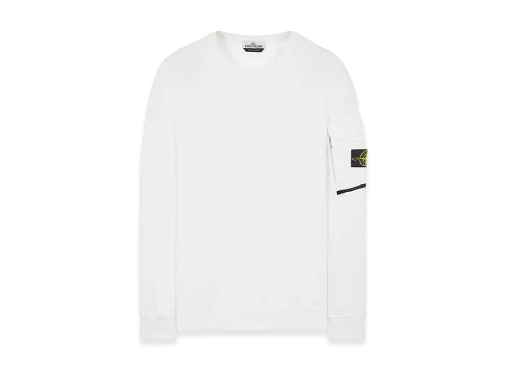 Stone Island 61151 Cotton Fleece Garment Dyed Crewneck Sweatshirt - 22SS "White"
