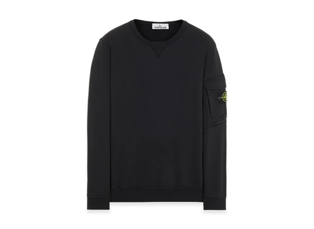 Stone Island 61151 Cotton Fleece Garment Dyed Crewneck Sweatshirt - 22SS "Black"