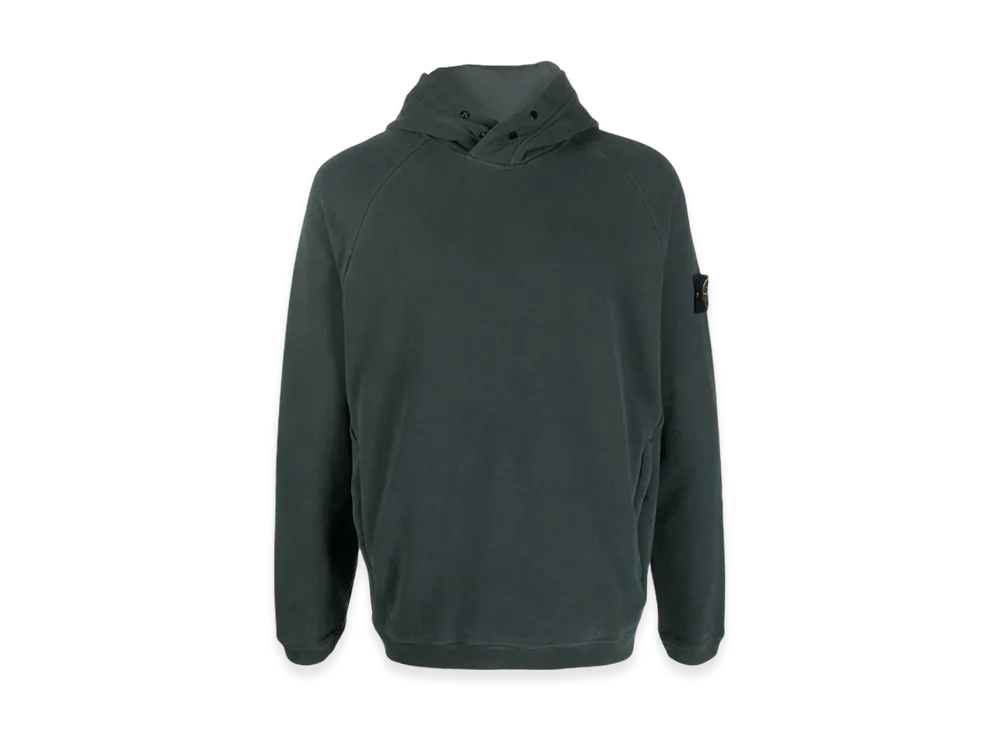 Stone Island 61051 Logo Pullover Hooded Sweatshirt - 22FW "Dark Green"