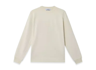Stone Island 6100667 Cotton Fleece Crewneck Sweatshirt with Logo Embroidery and Ribbing - 25SS "Ivory"