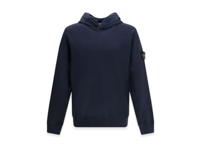 Stone Island 6100037 Malfile Fleece Old Effect Hooded Sweatshirt - 25SS "Navy Blue"