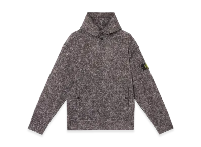 Stone Island 6100010 Vanise Heavy Cotton Jersey Oversized Fit Hooded Sweatshirt with Structure Re-Printed Print - 25SS "Burgundy"