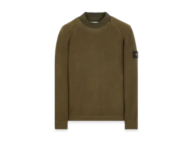 Stone Island 60954 Garmendt Dyed Gauzed Cotton Nylon Fleece Mock Turtleneck Sweatshirt - 23FW "Military Green"