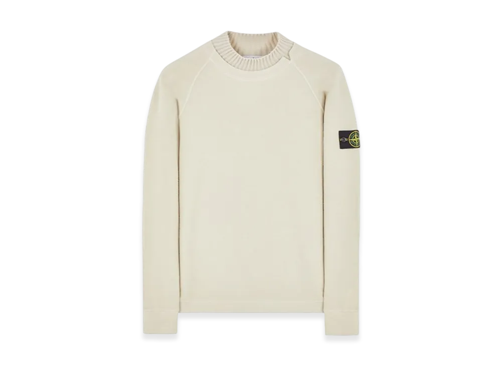 Stone Island 60954 Garmendt Dyed Gauzed Cotton Nylon Fleece Mock Turtleneck Sweatshirt - 23FW "Stucco"