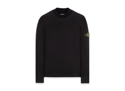Stone Island 60954 Garmendt Dyed Gauzed Cotton Nylon Fleece Mock Turtleneck Sweatshirt - 23FW "Black"