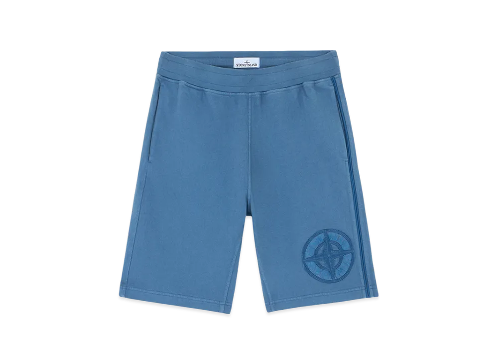 Stone Island 606M2 Heavy Cotton Jersey Relaxed Fit Bermuda Shorts - 24FW "Avio Blue"