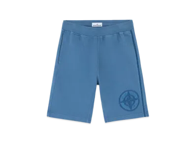 Stone Island 606M2 Heavy Cotton Jersey Relaxed Fit Bermuda Shorts - 24FW "Avio Blue"
