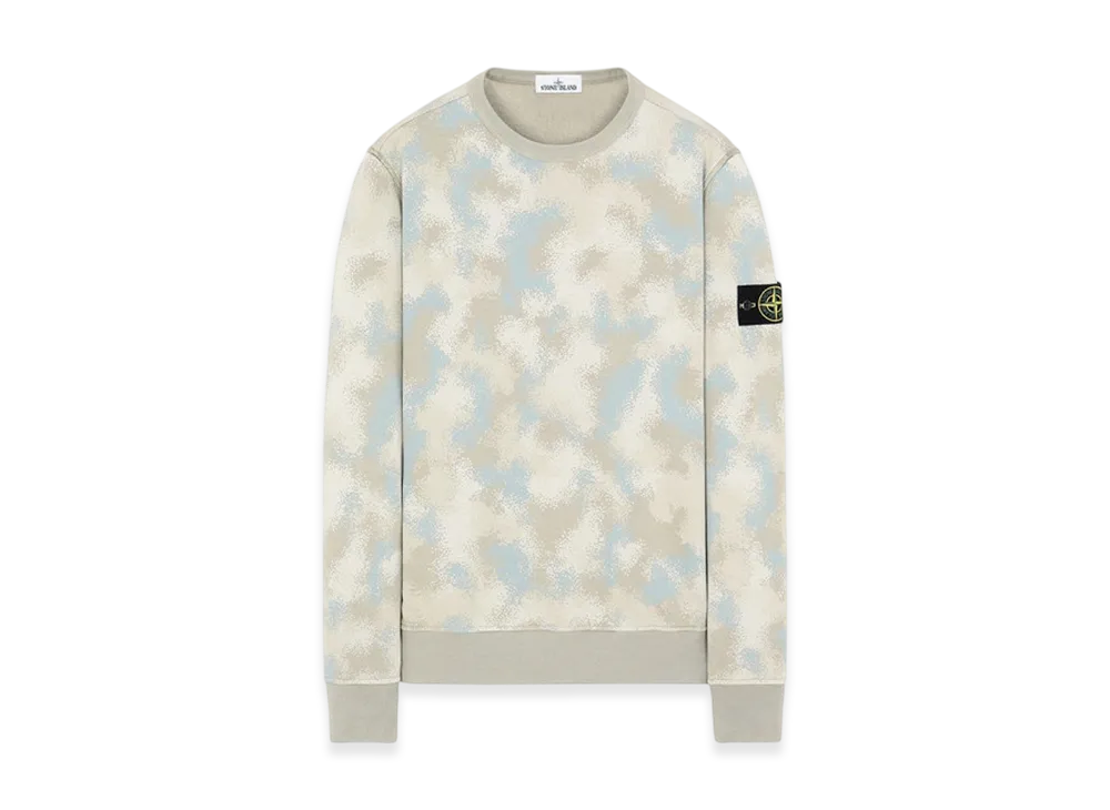 Stone Island 605E5 Camo Devore Print Sweatshirt - 20SS "Dove Grey"