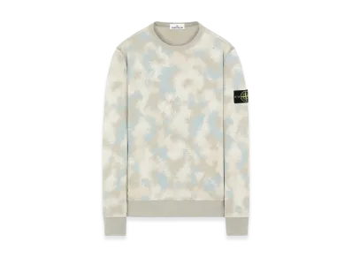 Stone Island 605E5 Camo Devore Print Sweatshirt - 20SS "Dove Grey"