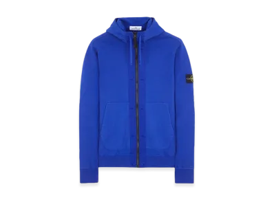 Stone Island 60477 Brushed Cotton Fleece Garment Dyed Full Zip Up Hooded Sweatshirt - 23FW "Ultramarine Blue"