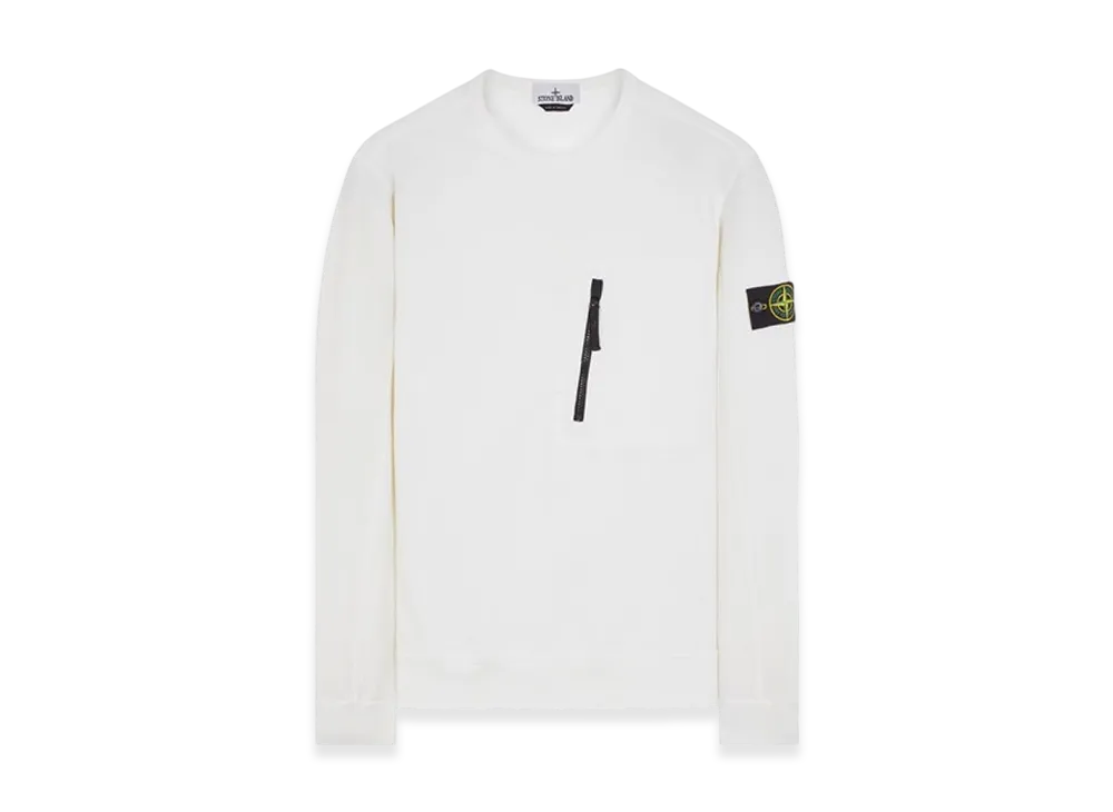 Stone Island 60352 Stretch Cotton Fleece Garment Dyed Sweatshirt - 23SS "White"