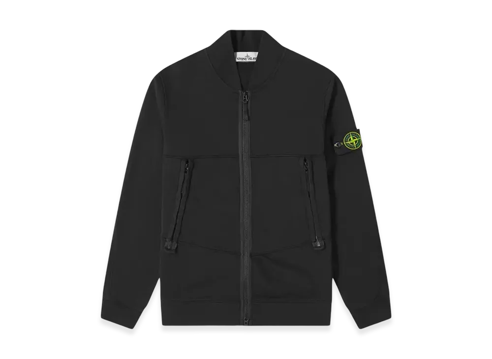 Stone Island 60351 Cotton Fleece Full Zip Sweatshirt - 21SS "Black"