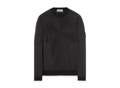 Stone Island 60254 Cotton Nylon Ripstop Star Inlay Garment Dyed Sweatshirt - 22SS "Black"