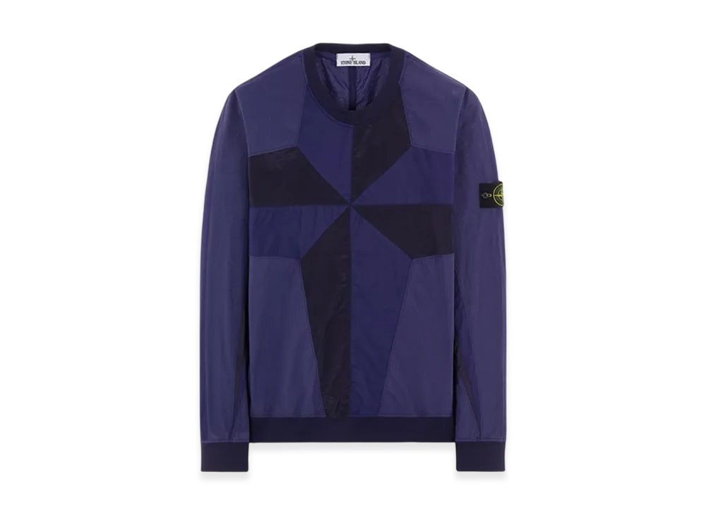 Stone Island 60254 Cotton Nylon Ripstop Star Inlay Garment Dyed Sweatshirt - 22SS "Royal Blue"