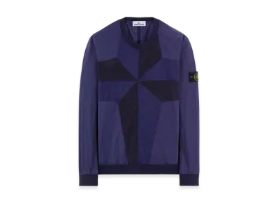 Stone Island 60254 Cotton Nylon Ripstop Star Inlay Garment Dyed Sweatshirt - 22SS "Royal Blue"
