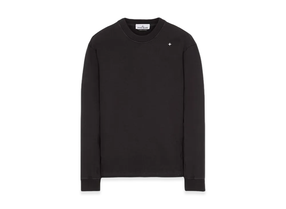 Stone Island 601G5 Stellina Super Stretch Cotton Fleece Crewneck Sweatshirt - 23FW "Black"