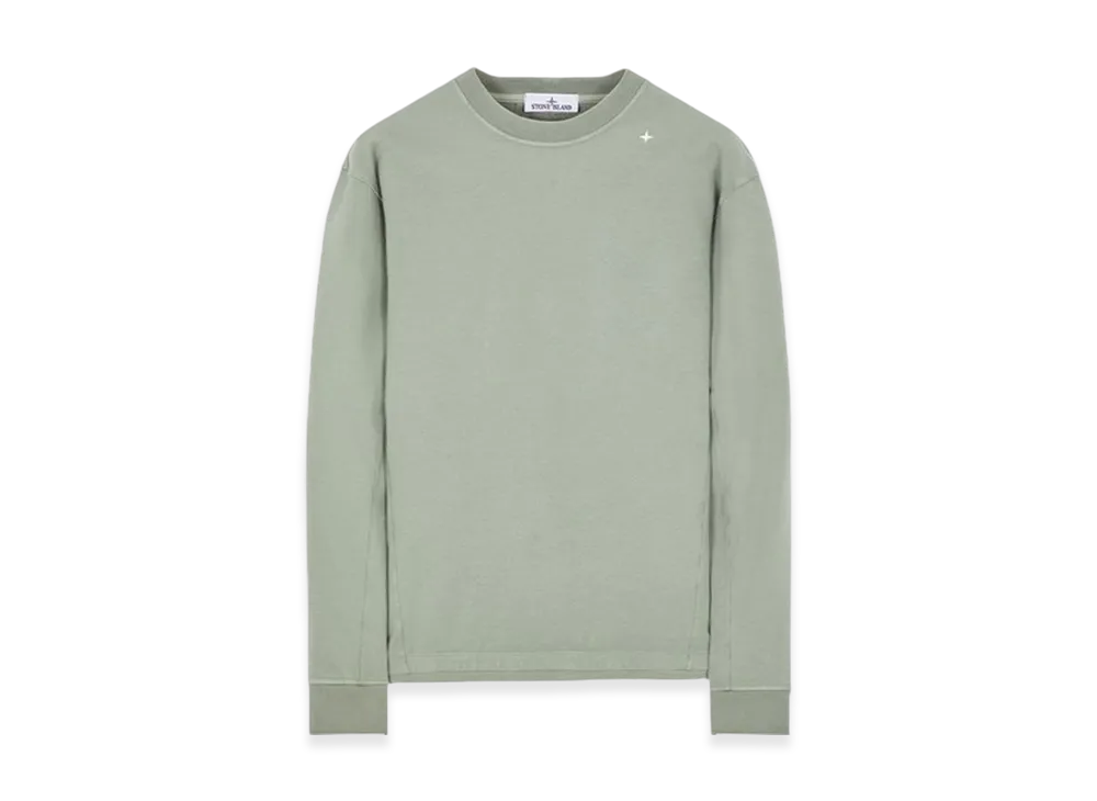 Stone Island 601G5 Stellina Super Stretch Cotton Fleece Crewneck Sweatshirt - 23FW "Sage Green"
