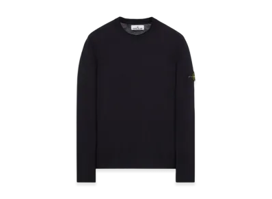 Stone Island 574B9 Reverse Stocking Stitch Slub Wool Nylon Crewneck Knit - 23FW "Black"