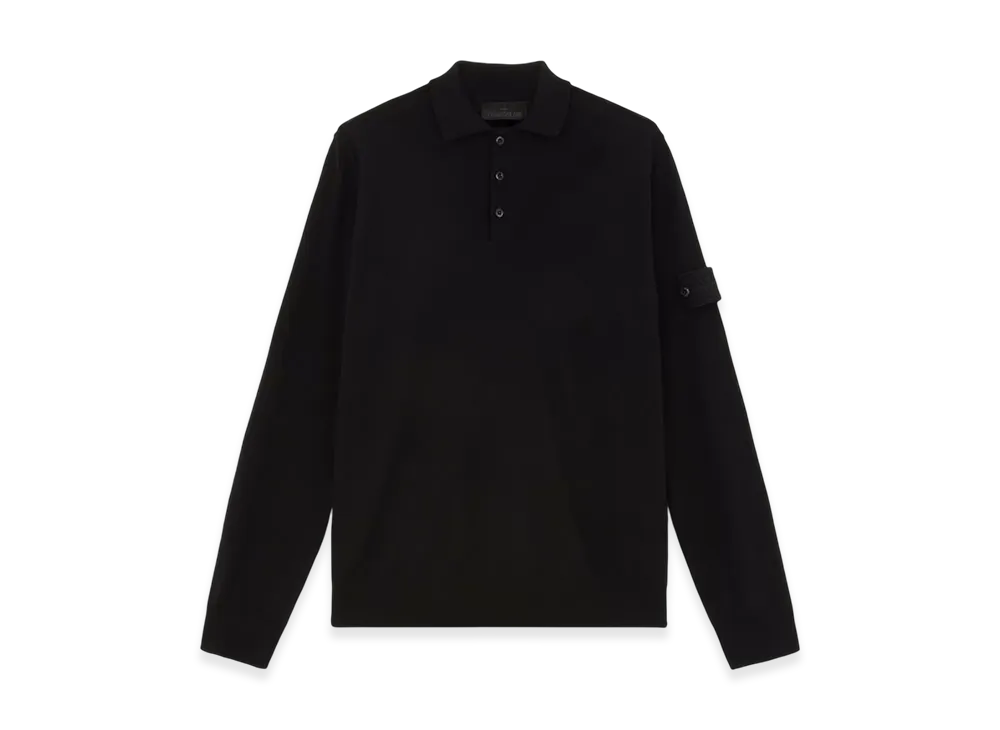Stone Island 571FC Light Pure RWS Wool Stone Island Ghost Polo-Neck Sweater with Ribbed Details - 24FW "Black"