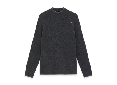Stone Island 570GA Gauzed Effect Wool Blend Stone Island Stellina Mock-Neck Sweater with Ribbed Details - 24FW "Lead Grey"