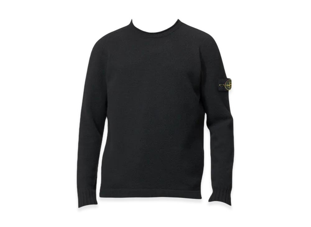 Stone Island 568A3 Lambswool Wappen Knit - 24FW "Black"