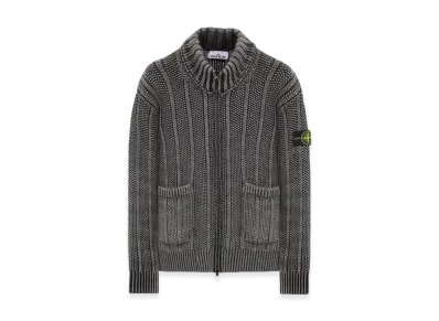 Stone Island 567T1 Dust Color Treatment Pure Wool Cardigan Knit - 23FW "Black"