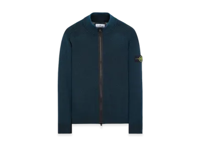 Stone Island 566T1 Dust Color Treatment Pure Wool Cardigan Knit - 23FW "Navy Blue"