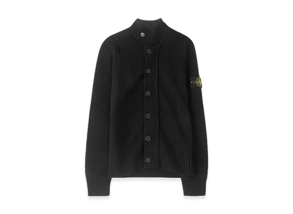 Stone Island 564A3 Lambswoool Cardigan - 20FW "Black"