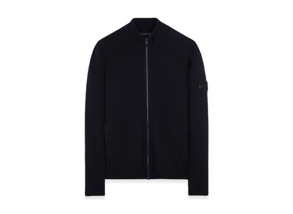 Stone Island 561FA Ghost Piece Geelong Wool Mock Neck Knit - 23FW "Navy Blue"