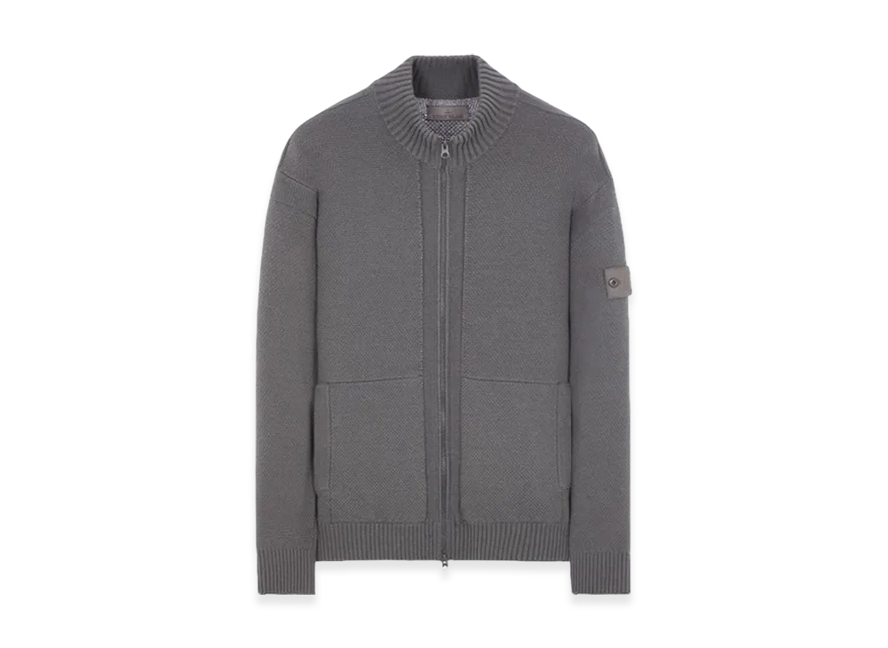 Stone Island 561FA Ghost Piece Geelong Wool Mock Neck Knit - 23FW "Dark Grey"