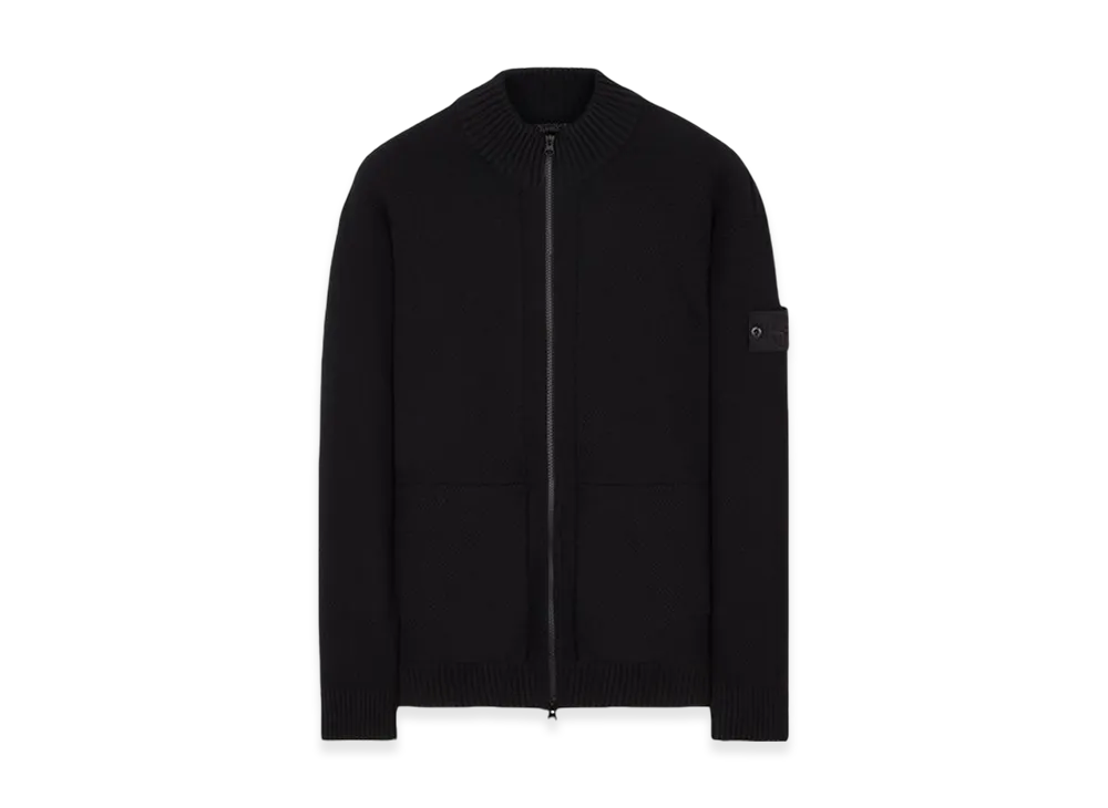Stone Island 561FA Ghost Piece Geelong Wool Mock Neck Knit - 23FW "Black"