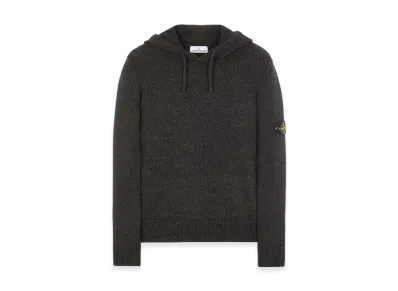 Stone Island 559A4 Three-Color Mouline Lambswool Hooded Knit - 23FW "Black"