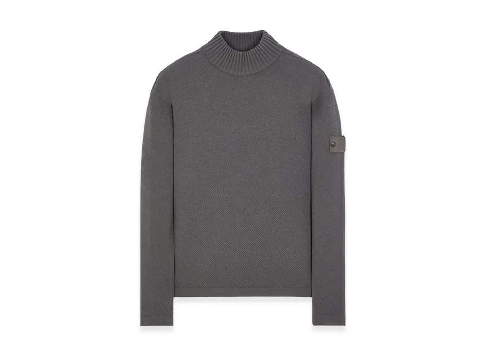 Stone Island 558FA Ghost Piece Geelong Wool Mock Neck Knit - 23FW "Dark Grey"